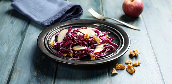 Rotkraut-Salat mit Apfel